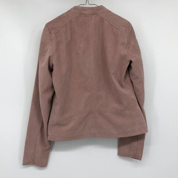 Jacqueline de Yong pale pink  faux suede moto jacket 40 - Picture 13 of 14